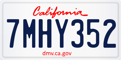 CA license plate 7MHY352