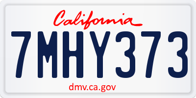 CA license plate 7MHY373