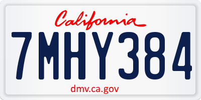 CA license plate 7MHY384