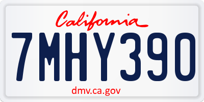 CA license plate 7MHY390