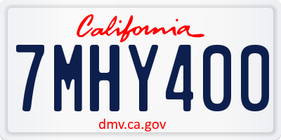 CA license plate 7MHY400