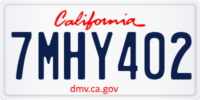 CA license plate 7MHY402