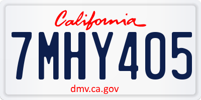 CA license plate 7MHY405