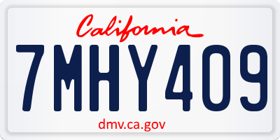 CA license plate 7MHY409
