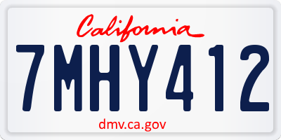 CA license plate 7MHY412