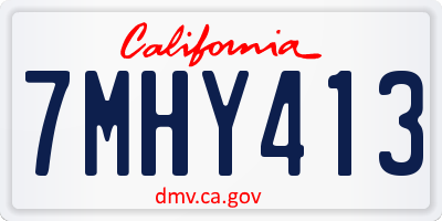 CA license plate 7MHY413
