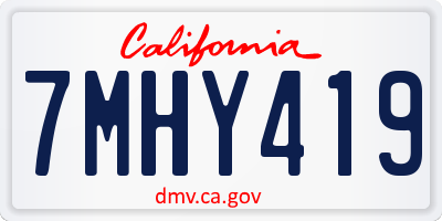 CA license plate 7MHY419