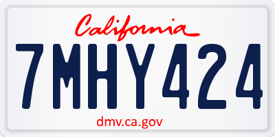 CA license plate 7MHY424