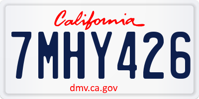 CA license plate 7MHY426