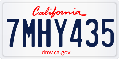 CA license plate 7MHY435