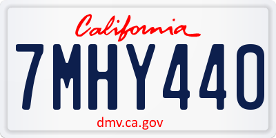 CA license plate 7MHY440