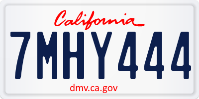 CA license plate 7MHY444