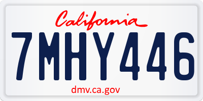 CA license plate 7MHY446