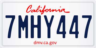 CA license plate 7MHY447
