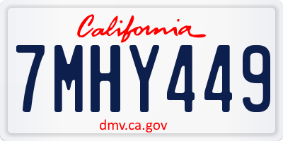 CA license plate 7MHY449