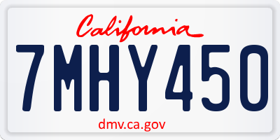 CA license plate 7MHY450