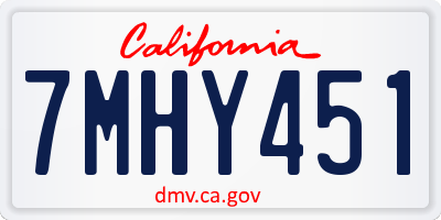 CA license plate 7MHY451