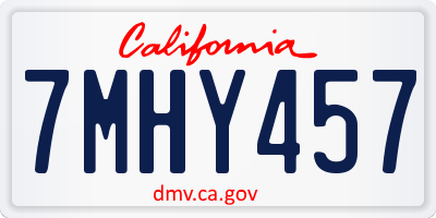 CA license plate 7MHY457