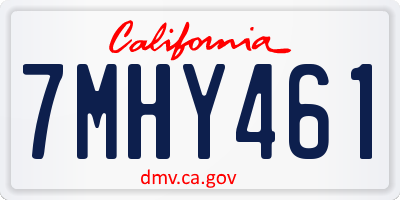 CA license plate 7MHY461