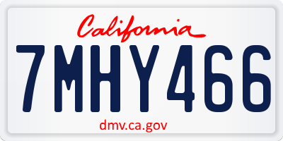 CA license plate 7MHY466