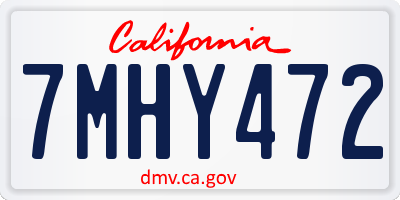 CA license plate 7MHY472