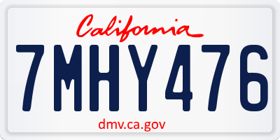 CA license plate 7MHY476