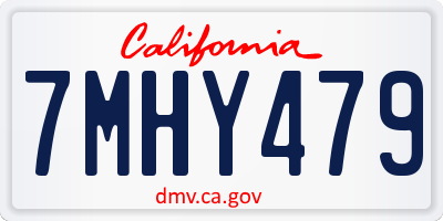 CA license plate 7MHY479