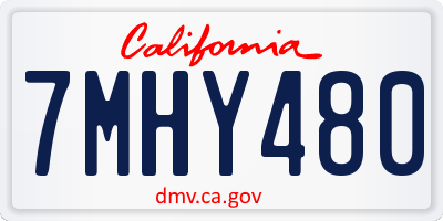 CA license plate 7MHY480