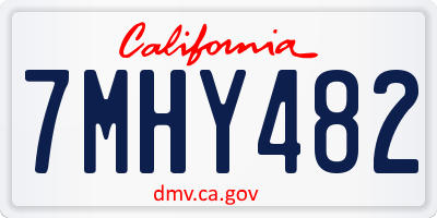 CA license plate 7MHY482