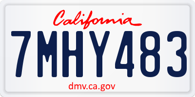 CA license plate 7MHY483