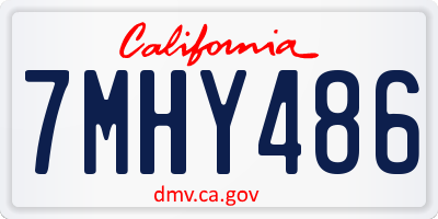 CA license plate 7MHY486
