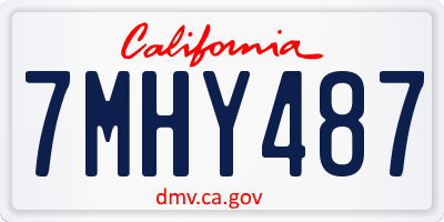 CA license plate 7MHY487