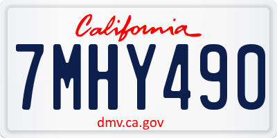 CA license plate 7MHY490