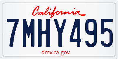 CA license plate 7MHY495