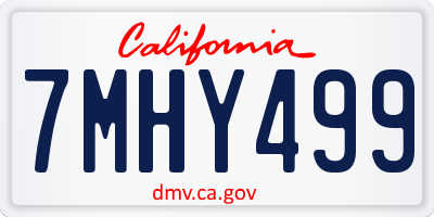 CA license plate 7MHY499