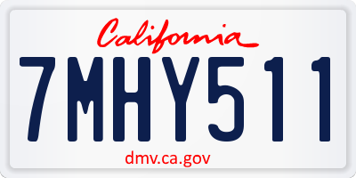 CA license plate 7MHY511