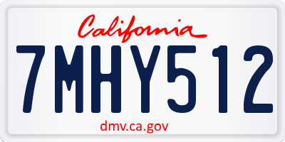 CA license plate 7MHY512