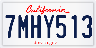 CA license plate 7MHY513