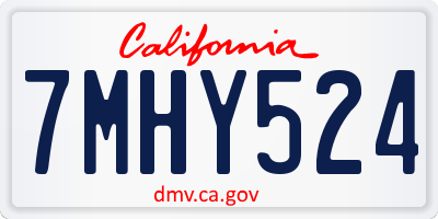 CA license plate 7MHY524