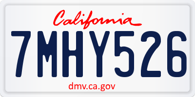 CA license plate 7MHY526