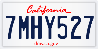 CA license plate 7MHY527