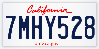 CA license plate 7MHY528