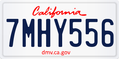 CA license plate 7MHY556