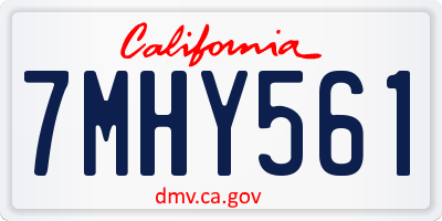 CA license plate 7MHY561