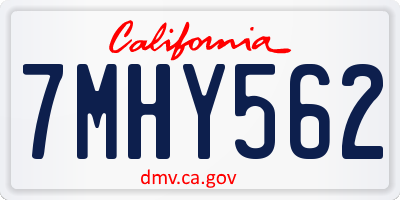 CA license plate 7MHY562