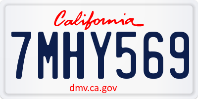 CA license plate 7MHY569