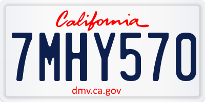 CA license plate 7MHY570