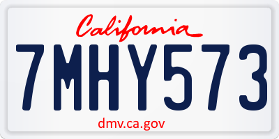 CA license plate 7MHY573