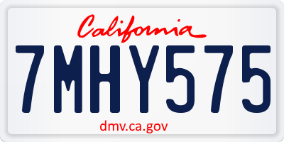 CA license plate 7MHY575