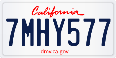 CA license plate 7MHY577